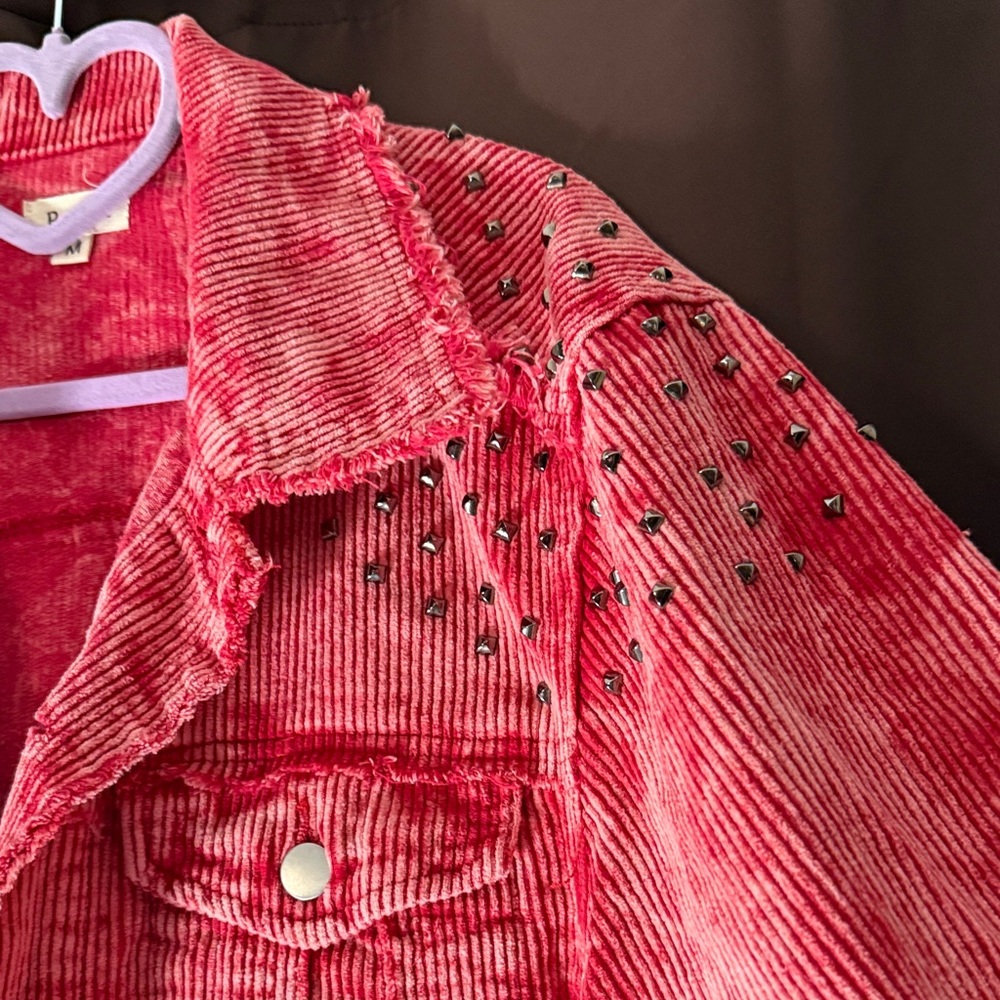 POL Vibrant Red Corduroy Jacket - Picture 3 of 7